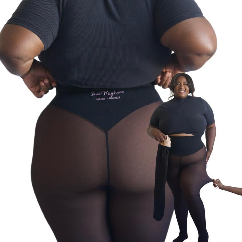 Discover the Original Magic Fleece Lined Leggings - Plus Sizes XXS to 3XL, 4 Stylish Shades, Closed Foot Design!