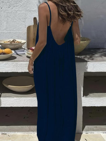 Chic Women's Backless Cami Dress - Perfect Casual Sleeveless Summer Dress for Beach Vacations